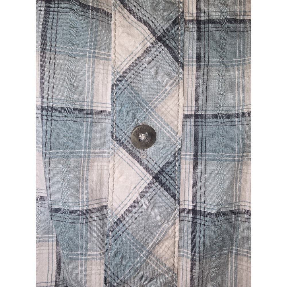 Red Head Green Plaid Button Up Short Sleeve Outdoor Casual Spring Mens Sz L - Picture 5 of 9